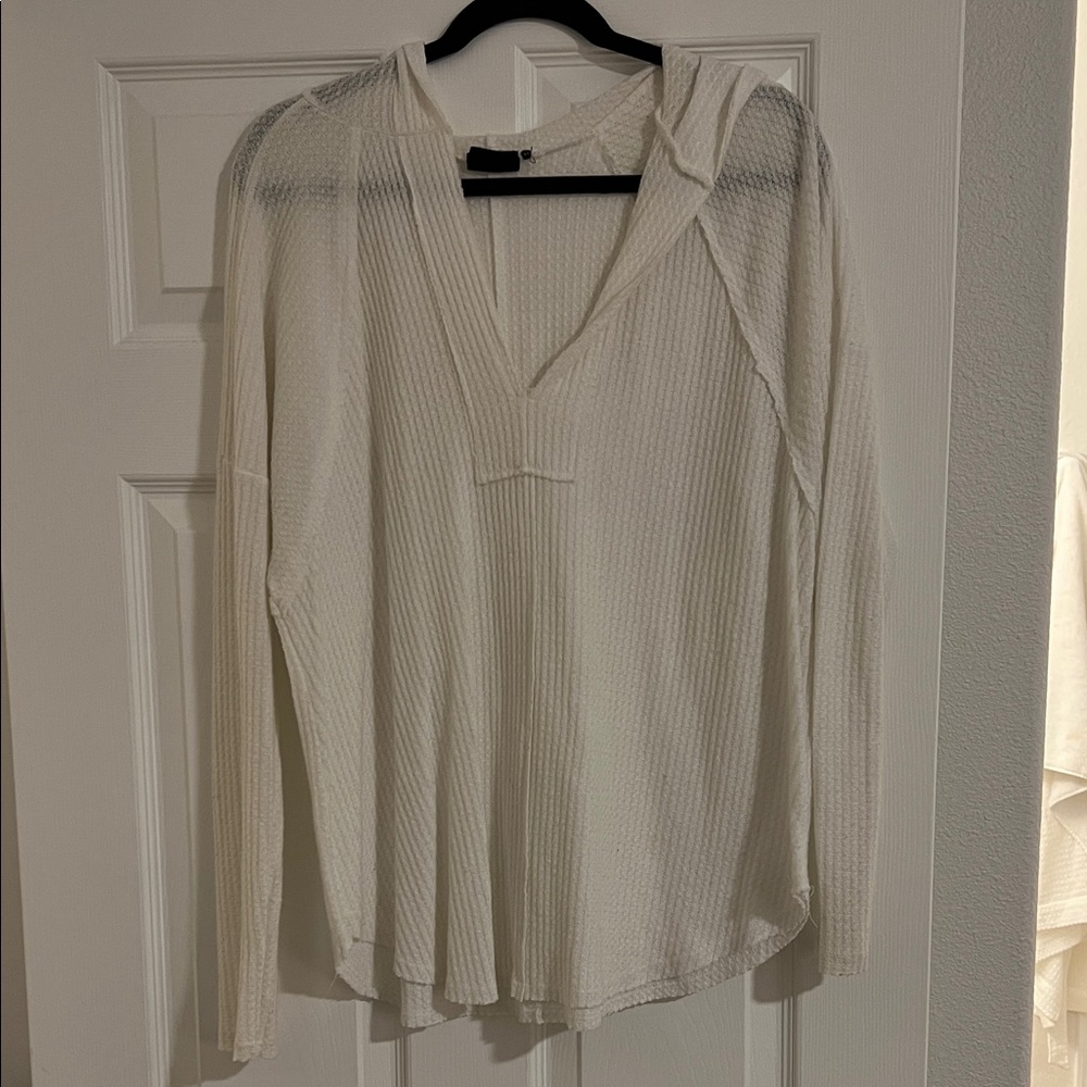 Urban Outfitters Cream Hooded Sweatshirt